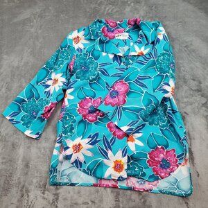 Vintage Windjammer Barefoot Cruises Size 3 (XL) Kimono Shirt Dress Swim Cover Up